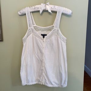 Like new American Eagle lace trimmed tank top, size Medium